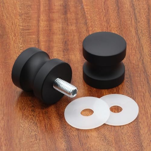 2 Pack Shower Glass Door Handle, Stainless Steel Shower Doors Knob Double Sided Pull Hardware for Bathroom Glass Doors (Black)