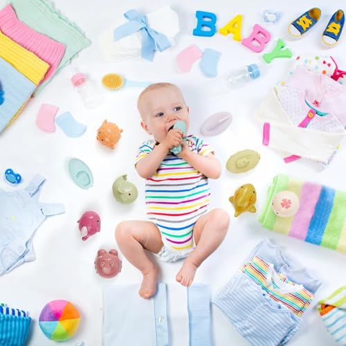 NALACAL 9PCS Baby Bath Toys for Babies and Toddlers,Ocean Sea Animal No Hole Bath Toys, Non Squirting Bath Toys for Tub, Safe Fun Infant Baby Bath Toys for 0 1 3 6 12 18 Months