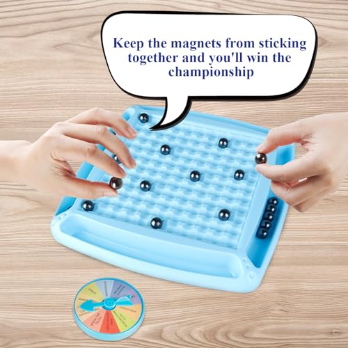 ORCHID M® Magnet Game 32 Balls,Magnetic Chess Game, Magnetic Chess Board Magnetic Stones Game with Penalty Disc, Magnet Board Game, Magnetic Chess Strategy Game, Family Party Games for Kids and Adults