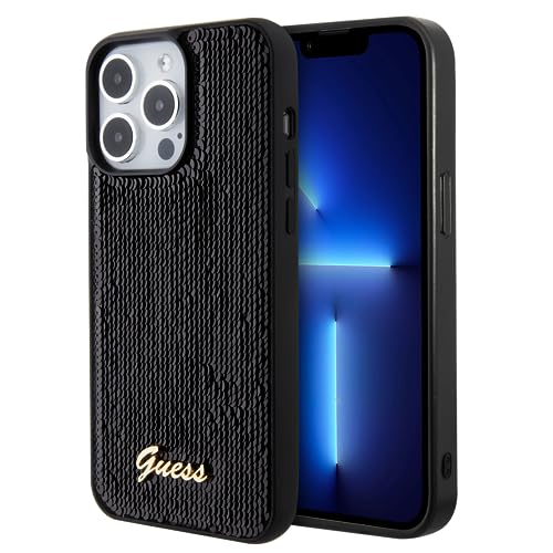 CG MOBILE Guess Sequin Script Case For iPhone 15 Pro Max (Black)