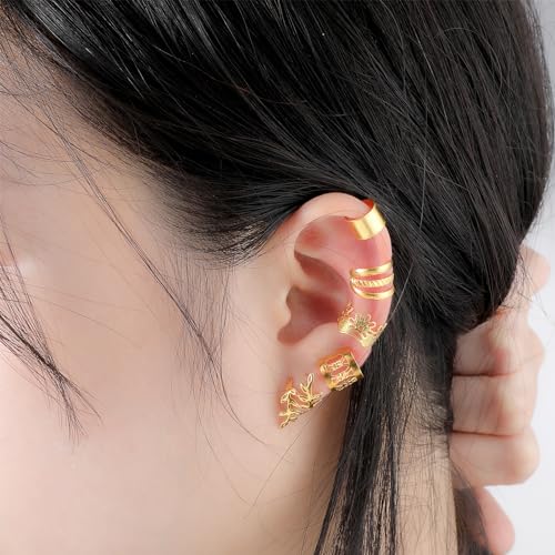 Prasacco 50 Pieces Gold Hair Jewelry for Braids, Dreadlocks, and Locs - Metal Rings, Cuffs, Clips Accessories Decorations for Women and Girls