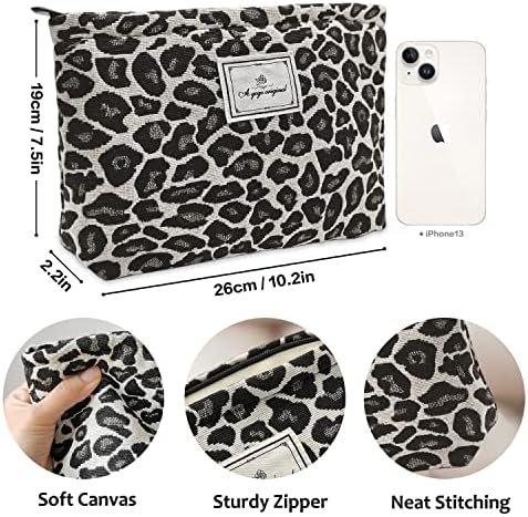 STARDW Flower Cosmetic Bags Makeup Bags for Women and Girls,Travel Makeup Bag Large Capacity Canvas Makeup Bag,Makeup Organizer Bag Zipper Pouch, Embossed pink, Large Capacity Aesthetic Makeup Bags