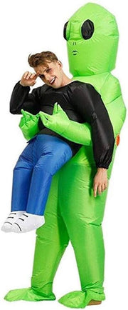 AM ANNA Inflatable ET Monster Costume Scary Green Alien Cosplay Costume for Kids Masquerade Halloween Party,Small