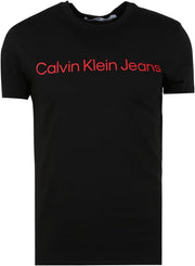 Jeans Womens Monogram Regular T-Shirt - Ck Black / Salsa