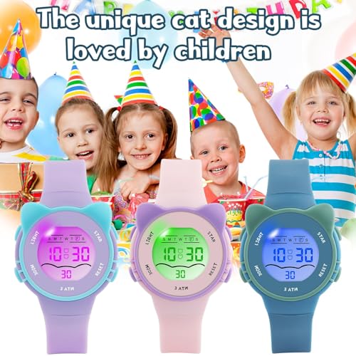 Kids Digital Watches for Girls Boys, Waterproof Watches for Kids with Alarm Stopwatch, Cute Watch, Kids Present for Girls Boys Ages 5-13
