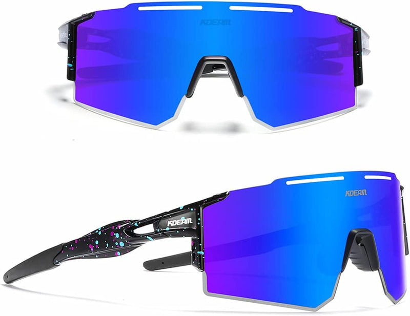RINKUOLYO Sports Polarized Sunglasses for Men and Women Viper Sunglasses for Cycling Running Driving, M