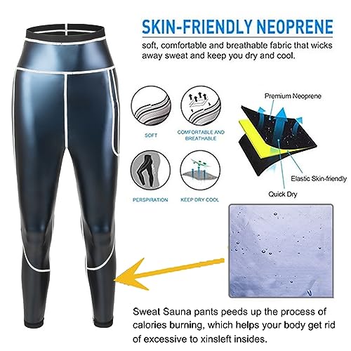 Men's High Waist Sauna Leggings, Compression Slimming Pants, Heat Trapping with Pocket