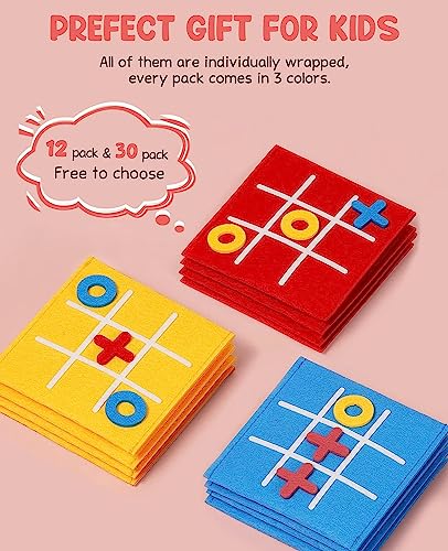 12 PCSTic Tac Toe Mini Board Game Toy for Kids and Family,Birthday Party Favors,Goody Bag,Fun Indoor Game Night Activity, Classroom Prizes Return Gifts Goodie Bag Fillers