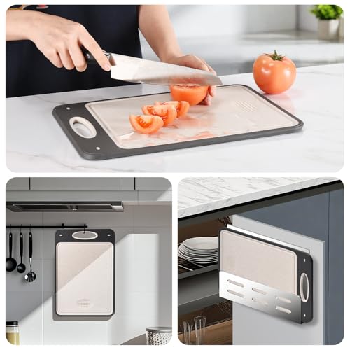 ?Stainless Steel Cutting Board -24.5X35.5-304 Stainless Steel - Antibacterial - Leak-proof - Premium Packaging - Eco-friendly, Food-grade Materials - Easy to Clean - Double-Sided - Wheat Straw