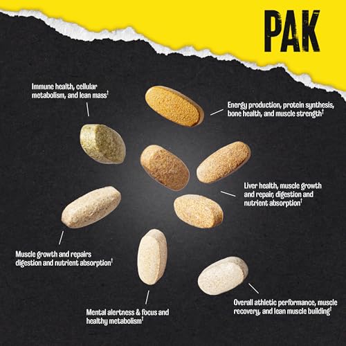 Animal Pak - Convenient All-in-One Vitamin & Supplement Pack - Zinc, Vitamins C, B, D, Amino Acids and More - Sports Nutrition Performance Mulitvitamin for Women & Men - Updated Version - 30 Count