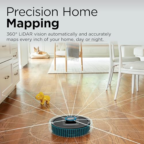 Shark Detect Pro Self-Empty Robot Vacuum with NeverStuck Technology, Auto Deep-Clean Carpets & Hardfloors, 30 Day Capacity HEPA Bagless Base, for Pet Hair, WiFi Black (AV2820S)