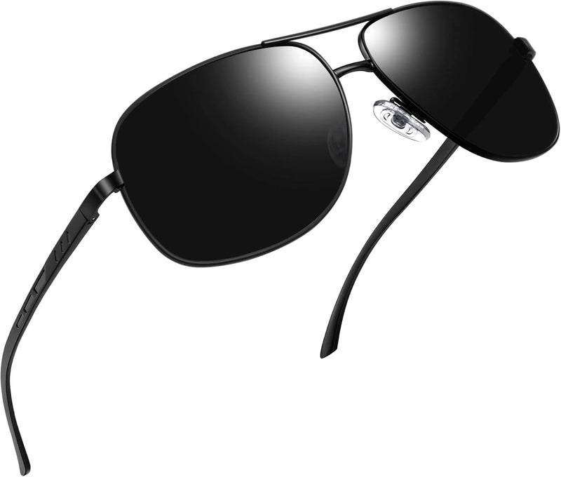 Joopin Rectangular Polarized Aviaion Sunglasses for Men Retro Military Shades Driving UV Protection