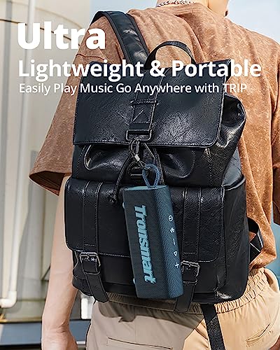 Tronsmart Portable Bluetooth Speaker, Trip Mini Speaker with Bluetooth 5.3, 20H Playtime, AUX, Mic, IPX7 Waterproof Speakers, Wireless Outdoor Speakers for Beach and Bike Travel - Blue