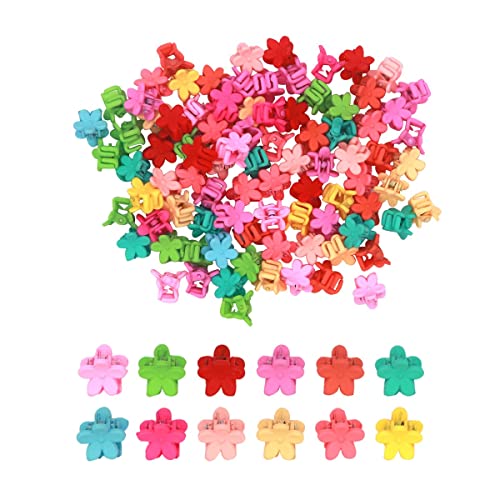 MINGSHIJX 100 Packs Assorted Color Hair Clips, Beautiful Mini heart Hair Clips Hair Accessories for Women and Girls, Random Color (plum blossom)