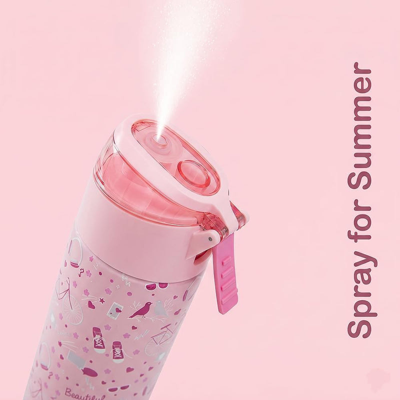 Insulated Stainless Steel Water Bottle w/Spray, Life 640ml - Pink