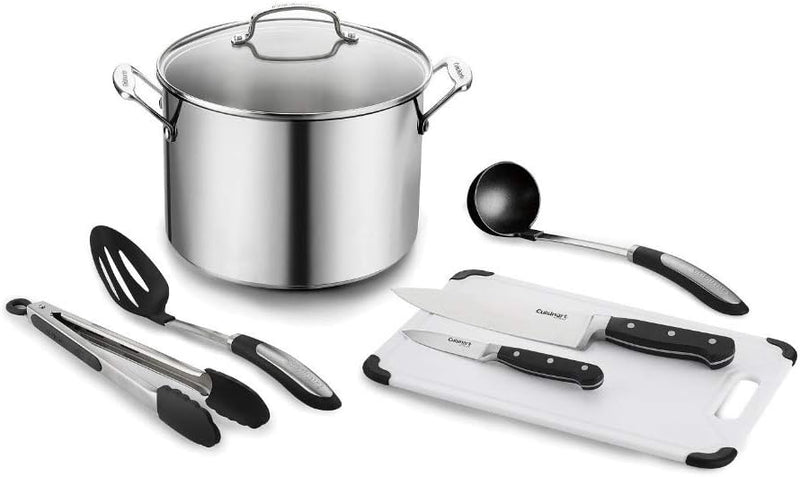 Cuisinart 744-24 Chef's Classic Stainless Stockpot with Cover, 6-Quart - Stockpot with Essential Tools