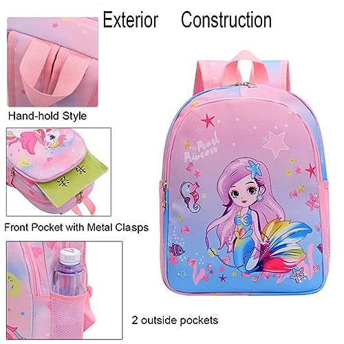 CURTEK Mermaids Backpack for Girls, Kindergarten BookBag Princess School Shoulder Bag for Travel Daypack Kids School Bag
