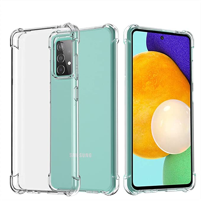 Zubitech Samsung Galaxy A52 4G / 5G / A52S clear silicone case soft TPU transparent anti scratch silicon cover with reinforced shockproof bumper corner protection for Samsung Galaxy A52 / A52s