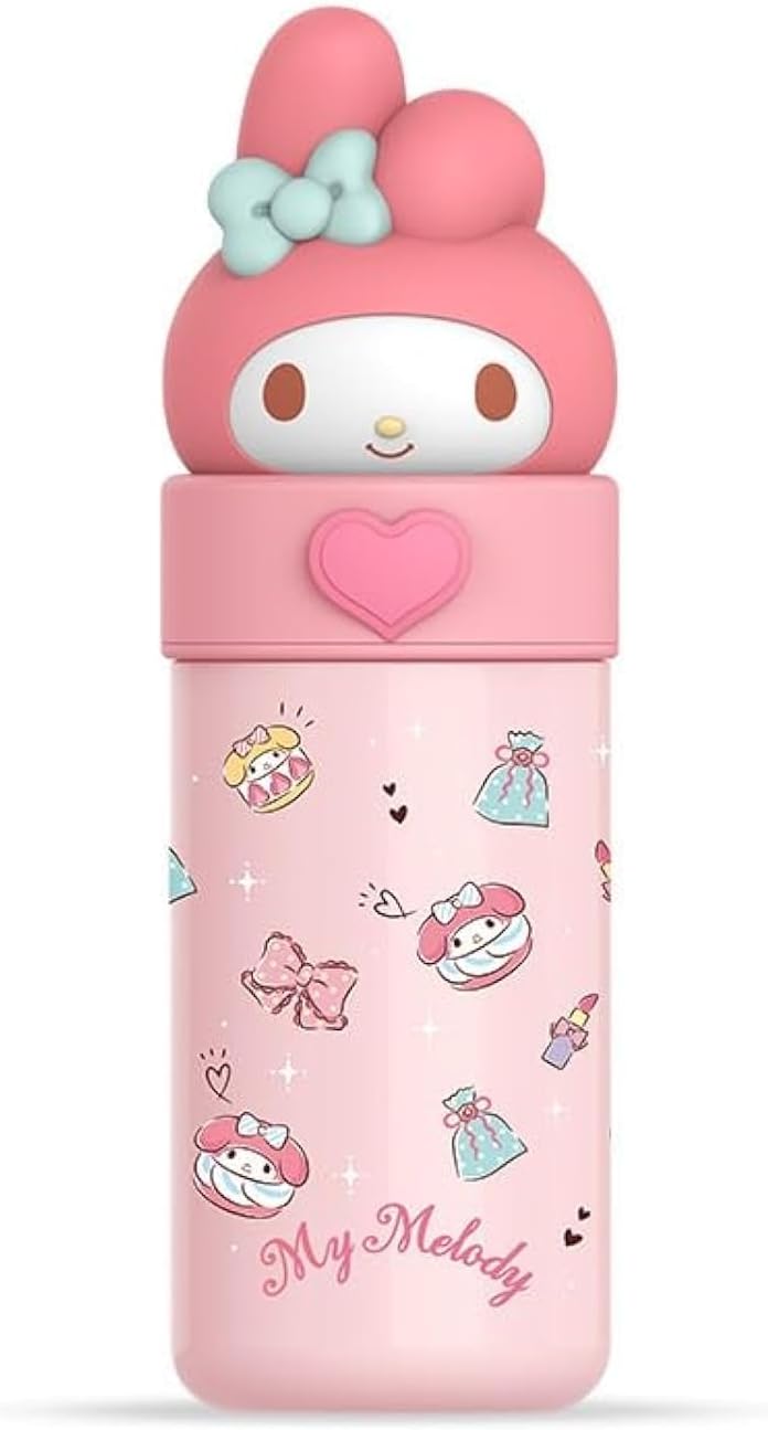 Kids Water Bottle Insulated Stainless Steel Reusable Tumbler for Toddlers Boys Girls Cartoon Vacuum Thermos Cup Womens Water Bottles for Hot or Cold Drinks Travel School Home (A02-Kuromi) - A01-My Melody