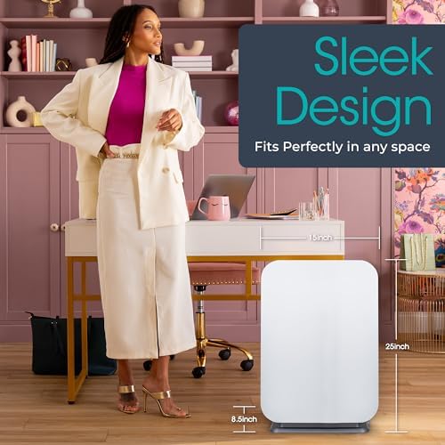 Alen BreatheSmart FLEX HEPA Air Purifier With Pure Filter, Captures Allergens,Pet Dander, Dust, Mold, and Germs. Perfect for Kids' Rooms, Home Office, Home Gym, small bedrooms, up to 700 sq. ft.