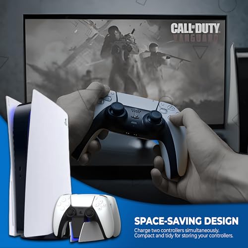 MMG PS5 Charging Station | Fast PS5 Controller Charger for Playstation 5 Dualsense Controller | USB Type C Charging Dock with LED Indicator