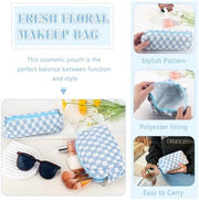ZLFSRQ 3Pcs Checkered Makeup Bag for Women Large Cosmetic Bag Set Travel Toiletry Bag Makeup Pouch Bag for Purse Pink Zipper Storage Bag Organizer Cute Small Aesthetic Girls Car Essentials Bag