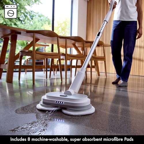 AirCraft Home PowerGlide City+ | Hard Floor Cleaner And Polisher | Good Housekeeping Institute Approved | Compact, Cordless and Rechargeable | With 8 Machine-Washable Microfibre Pads