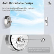 Gadget Deals Stainless Steel Retractable Clothesline | Cloth Drying Rope for Outdoor, Balcony, Bathroom