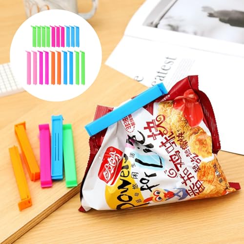 20 Pcs Food Bag Clips, 7.5/11cm Reusable Sealing Clips for Foods Storage Bag,Multicoloured Plastic Freezer Bag Clips,Kitchen Clip Set for Sealing Snack Bags and Keeping Food Fresh Longer