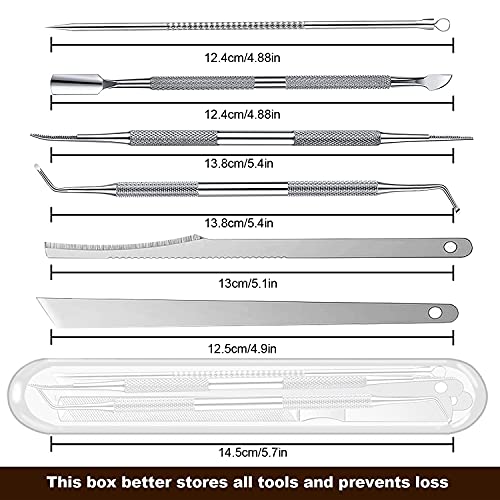 Geounzay Ingrown Toenail Pedicure Tool Kit(7pcs), Nail Manicure Kit Stainless Steel Nail Care Treatment for Nail Correction Polish Pain Relief