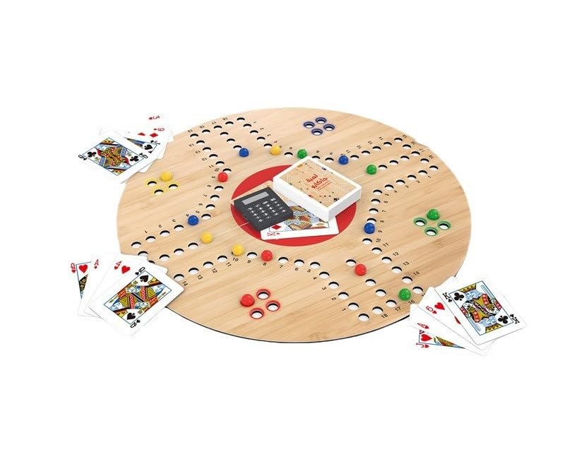 ORCHID M® Jackaroo Board Game - Strategy, Competitive, Fun 2-4 Player Marbles and Card Game for Family, Friends, Kids & Adults - Classic Original Game - Wooden Board Foldable and Open in The Middle