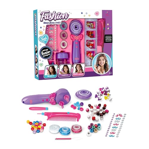 Taizz Ventures 3in1 Fashion Hair Braid, Bead & Twist Styling Kit for Girls, Ages 4 and Up ??Includes Beads, Hair Ties, Comb, Threader & More