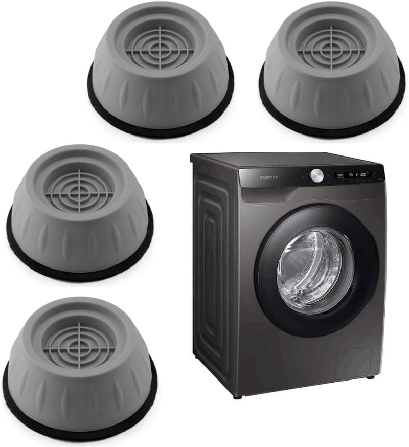 Anti Vibration Shocking Pads for Washing Machine Shock Noise Cancellation - Stops Washer Dryer Moving, Rubber Antivibration Stabilizer Support Feet Mat, Universal Washing Machine Pads | Pack of 4