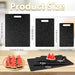 Aputue Kitchen Cutting Board, No BPA Cutting Board, 3 pcs Black Non Slip PP Marble Material Chopping Boards Sets, Non-Slip Durable Safe Cutting Boards with Grinding Area, Dishwasher Safe