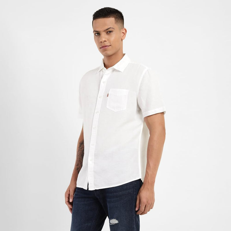 mens S/S Single Pocket Shirt Shirts (pack of 1) - Powder White