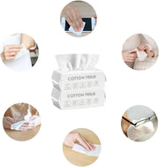 MOMENT 4Packs Disposable Face Towel Soft Washcloths Facial Cleansing Cotton Tissue Wet Dry Wipes Makeup Remover Towel for Skincare 400PCS/200 200MM