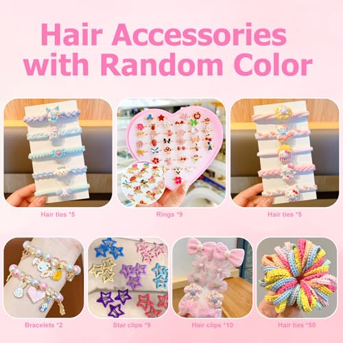 Hair Accessories for Girls, Hair Clips Hair Ties Barrettes Jewelry Boxs for Little Girl Birthday Gifts Teen Girl Gifts