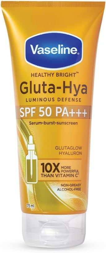 Gluta Hya - Antioxidant SPF 50 PA+++ Sunscreen for Face & Body Glutathione & Hyaluronic Acid infused Sunscreen 175 ML