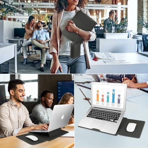 Aputue Laptop Sleeve Case, Waterproof Leather Computer Protective Cover Bag, 13-14 Inch Multifunctional Laptop Sleeve Case with Stand, Slim Laptop Carrying Case, Suitable for Business Travel