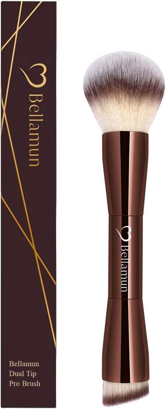 Bellamun Professional Makeup Brushes | Vegan & Cruelty-Free | High-Performance Tools for Foundation, Blush, Bronzer, Contour, Concealer & Powder Application (Dual Tip Pro Makeup Brush)