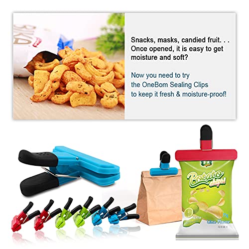 YYTONG Bag Sealing Clips for Food, Seal Food Storage Bag Clip, Kitchen Chip Bag Clips, Snack Bags, Plastic Cap Sealer Clips, Great for Kitchen Food Storage and Organization (Blue)