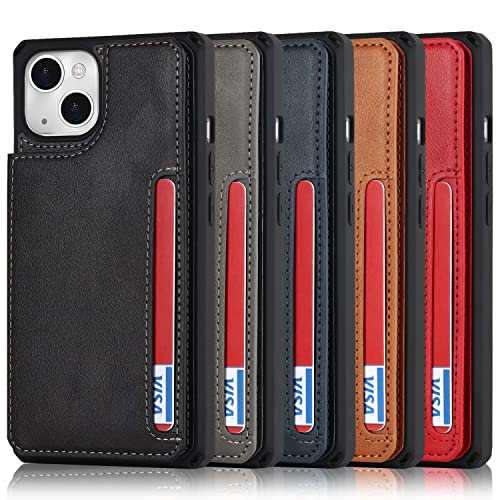 iCoverCase iPhone 11 Case, Wallet Card Holder Case [4 Card Slots] [with Lanyard] PU Leather Flip Shockproof Cover for iPhone 11 - Gray