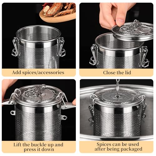 Tea Infuser, Stainless Steel Spice Seasoning Strainer,Filter Soup Seasoning Seperation Strainer,Extra Fine Mesh Spice Herbal Ball Cooking Tools With Chain for Brew Loose Leaf Tea and Spices & Seas