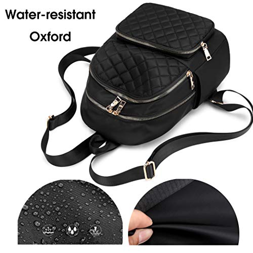 Backpack for Women, Nylon Travel Backpack Purse Black Small School Bag for Girls