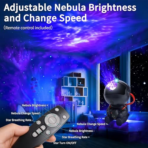 Joyzzz Galaxy Projector, Star Projector with 360 Degree Rotation, Astronaut Projector with Remote Control, 8 Star Light Modes, Space Projector Night Light for Kids, Ceiling, Room Decor, Gifts