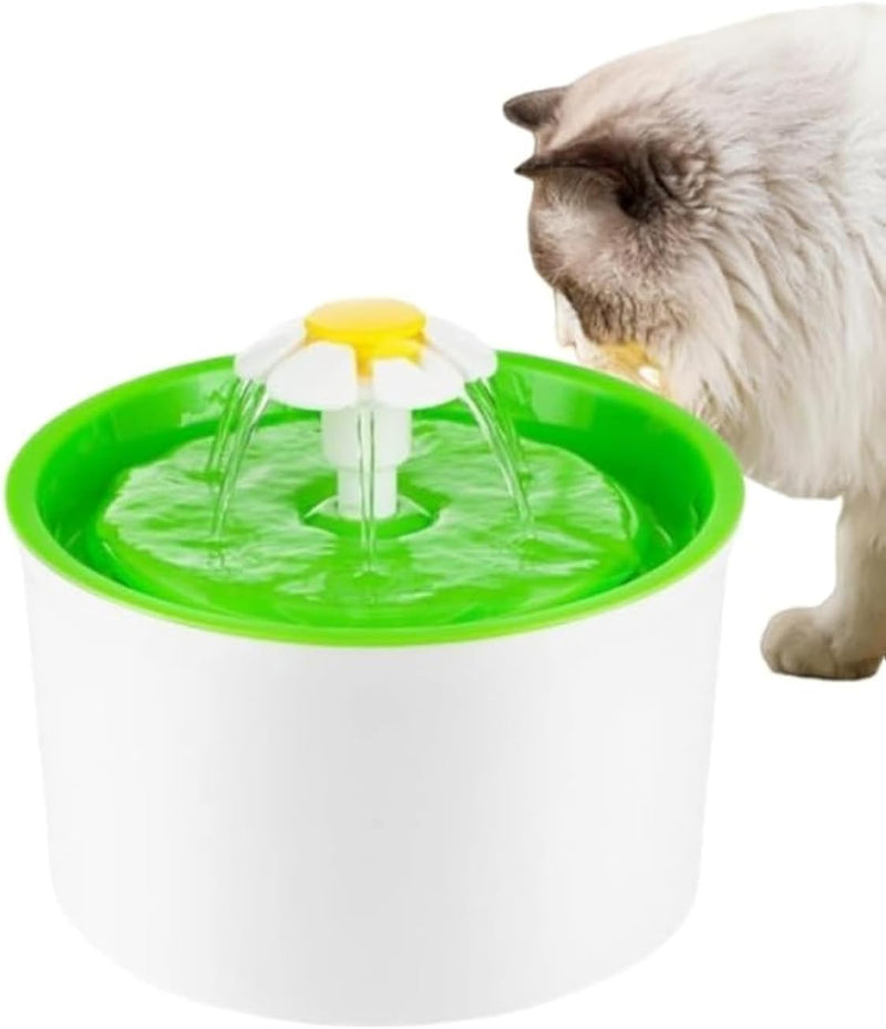 Cat Water Fountain For Drinking: 2L Automatic Dog Bowl Indoor - Electric Pet Running Water Dispenser - Small Animal Water Tank Super Silent - Kitten Waterfall Fountain Supplies - Grey - 1.8L green