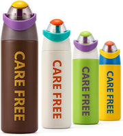 Care Free Water Bottle 700ml, 316 Stainless Steel Vacuum Insulated, Leakproof Straw Bottle, BPA Free, Hot & Cold Flask for School & Travel - Yallow