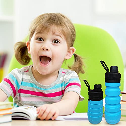 Collapsible Sports Water Bottle 750ml Silicone BPA Free foldable water bottle for kids and adults Ideal for outdoor activities School, Sports, Hiking and GYM water bottle with smart bottom storage