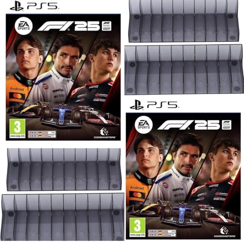 F1 25 Racing Game for PlayStation 5 witha XTRIZ GAming CD Rack