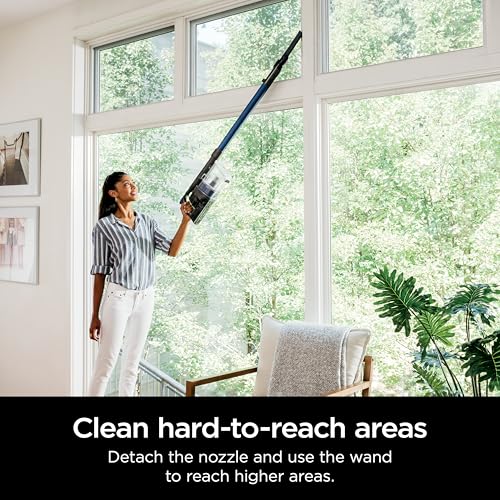 Shark Cordless Vacuum Cleaner with HEPA Filter, Lightweight, Portable, Rechargeable, Powerful Pet Hair Pickup, Removable Handheld, Crevice Tool, Dusting Brush, 50-min Runtime, Blue, IZ363HT
